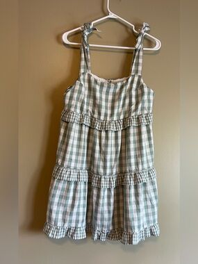 Idem Ditto Gingham Tiered Tie Shoulder Mini Dress